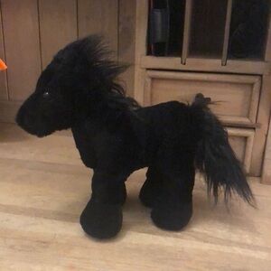 Ganz Black Stallion Horse Plush Webkinz No Code Pony Stuffed Animal